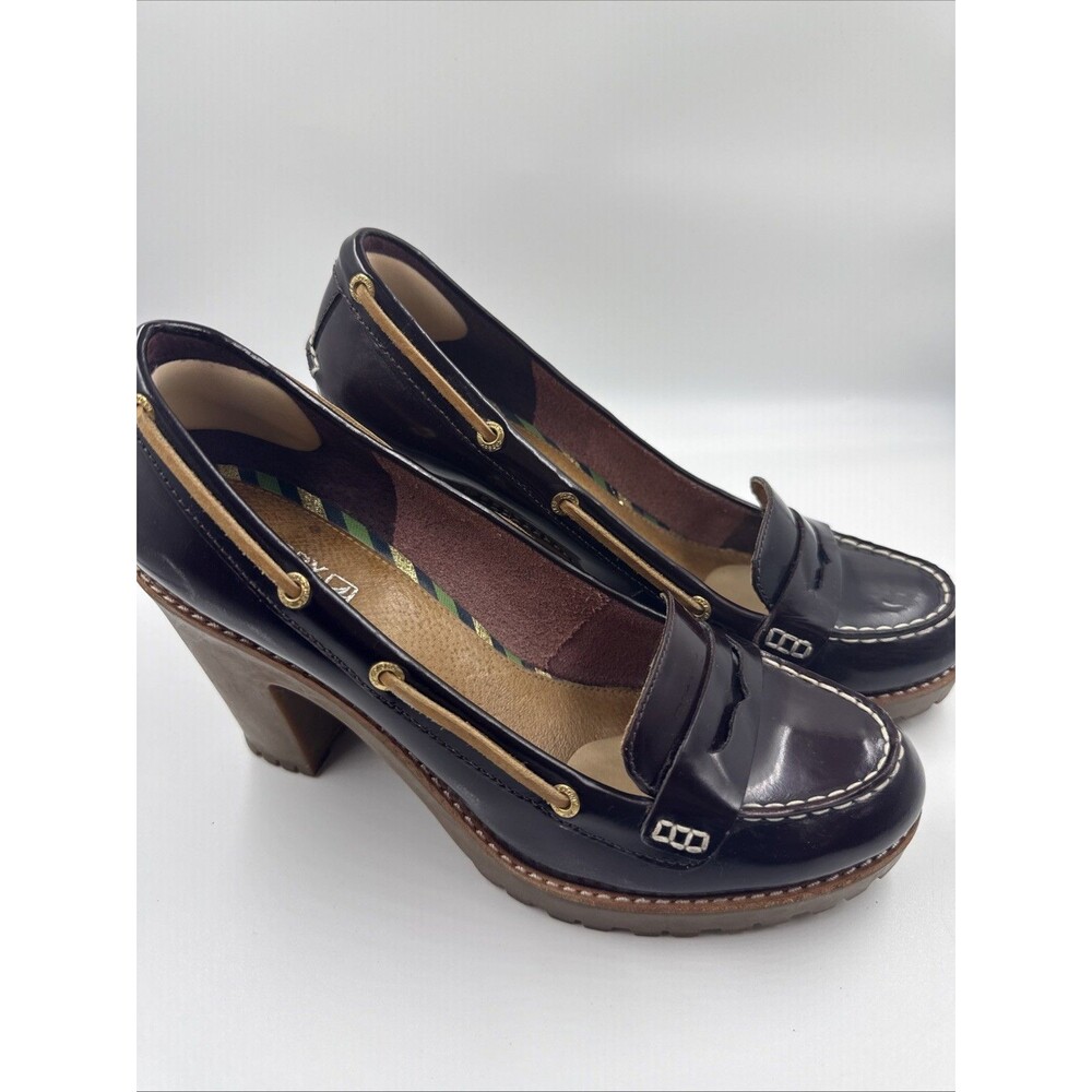 Sperry Top-Sider  Women Size 8M Burgundy Patent Leather Heels